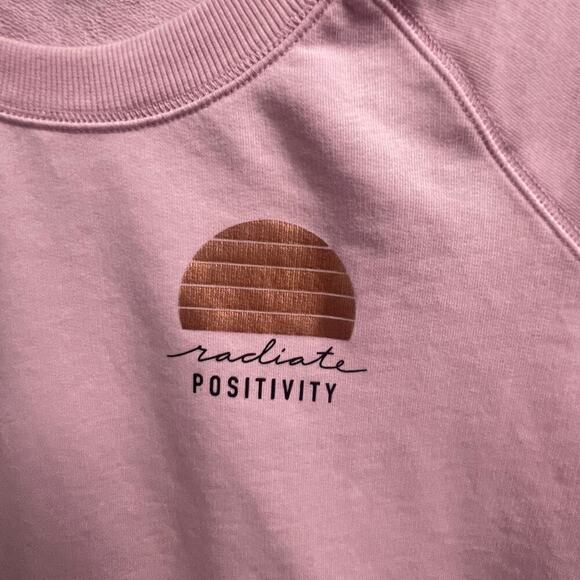 Old Navy NEW Crewneck Pullover Active size Small Positivity Tie Hem Sweatshirt - Picture 5 of 5
